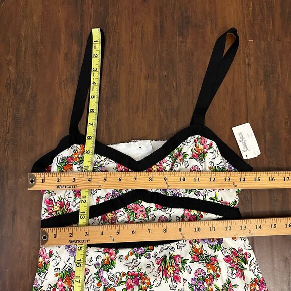 NWT NANETTE LEPORE A-Line Mini Dress Cut-Out Back in Multi Floral Print - Picture 12 of 13